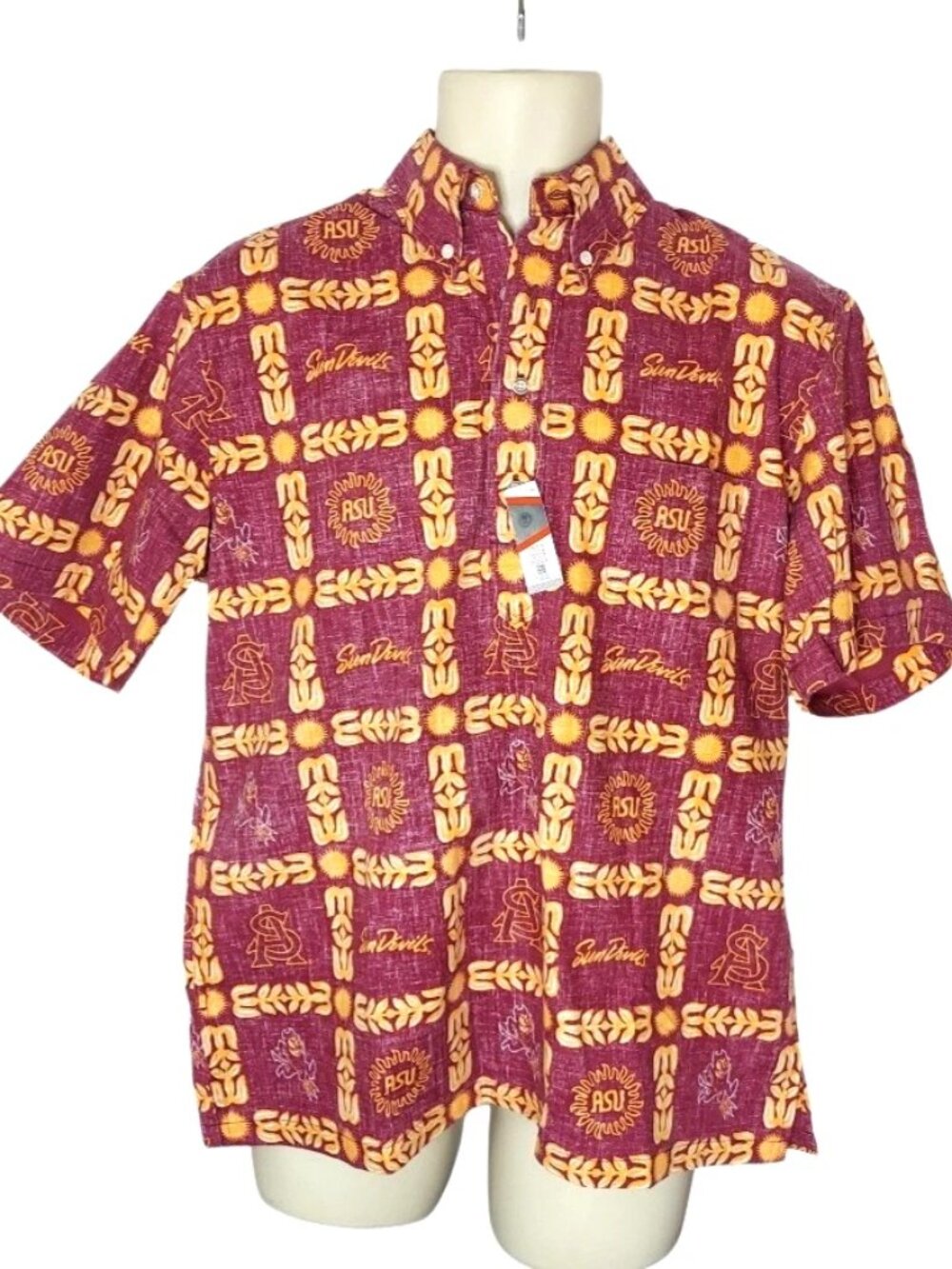 Arizona State Sun Devils Mens Shirt Size 2XL 3 Button V Neck Polo Reyn Spooner
